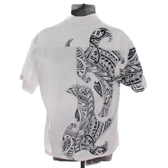 TAPA Tribal Print Hawaiian Shirt - Picture 2 of 5